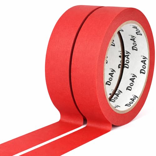 Image of 2 Pack Red Painters Tape - Masking Tape 1 Inch Wide - Multi-Surface, Smart Adhesion, Indoor & Outdoor - 180FT Total - Paint Tape for DIY, Labeling, Art, Car, General Purpose (#3910)