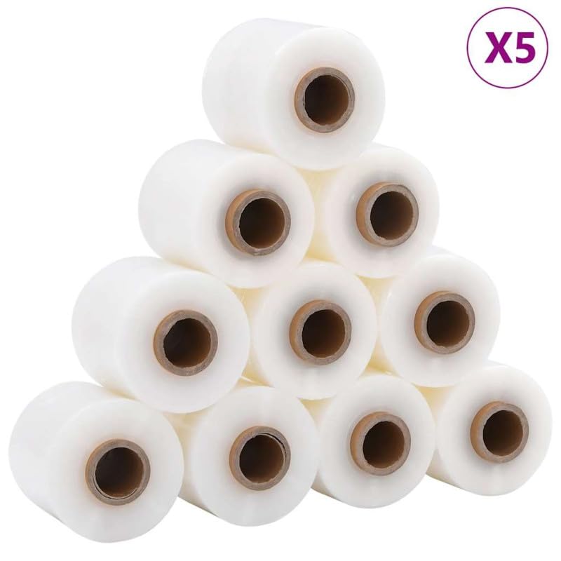 vidaXL Film Estensibili 50 pz Trasparenti 23 μm 10 cm x 150 m, pellicola da imballaggio, pellicola da imballaggio, pellicola da avvolgimento