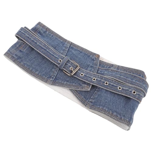 LIFKOME Women Wide Denim Corset Belt Chic Waistband for Casual Wear Stylish Comfortable Wide Waist Belt for Enhancing Curves Fashionable Accessory