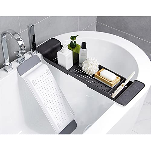 Baignoire rétractable avec bac plateau de rangement et support de drain multi-fonctions pour bain - 7