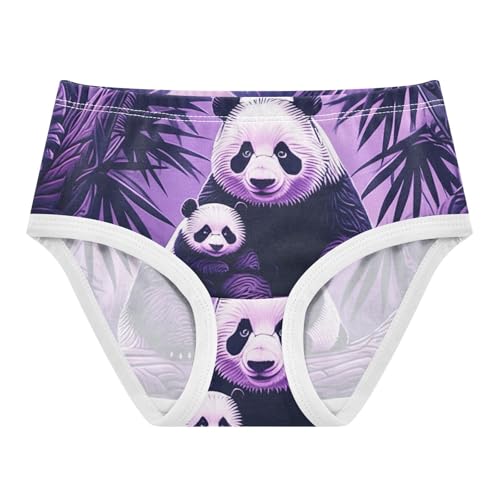 Cotton Girls Underwear Toddler Cute Panda Purple Panties for Girl Fun Print Undies Kids Briefs 2t