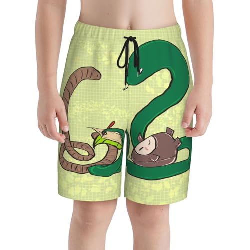 Sunflower Seeds Earthworm Snake Large Youth Beach Pants, Soft and Breathable, with Drawstring Waist, Suitable for Sports and Leisure. Black3