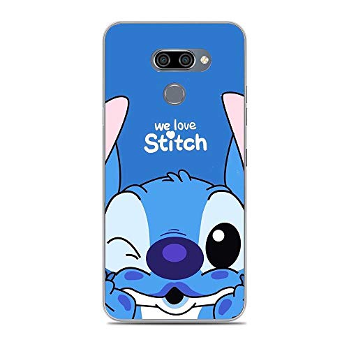 X-Art Clear Case for LG K50, Blue-Stitch Lovely-Monster 6 Transparent Fundas Slim Liquid Case Cover