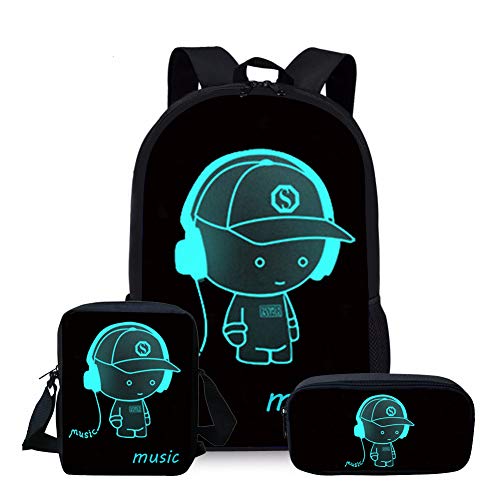 Preisvergleich Produktbild Nopersonality Schulranzen Jungen Leicht Schulrucksack Rucksack Kinder Schultaschen Grundschule Schule Jugendliche Backpack Music 3 Teile Set Musik