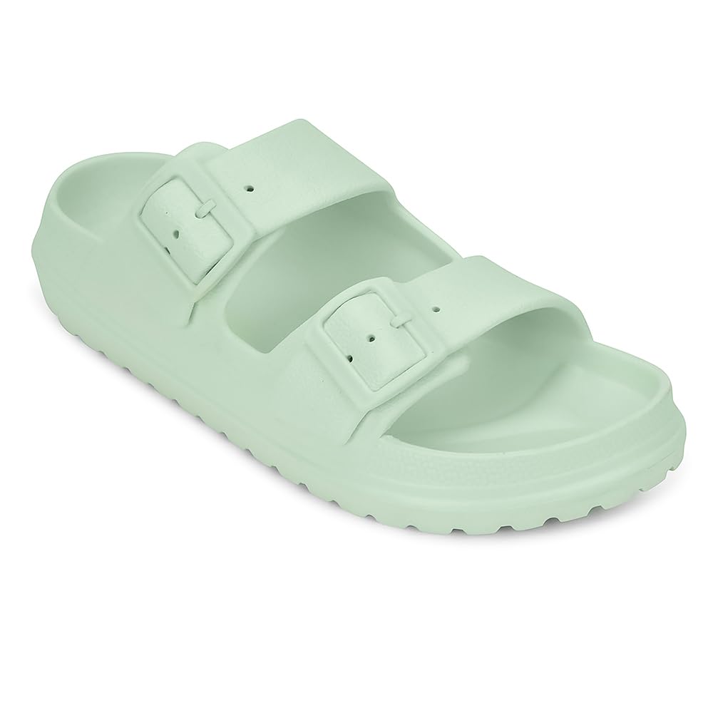 A-HA EASYPRO Slippers for Women - Light Green & Purple | Casual Slip-on Flats/Slippers Footwear - Buckle Closure | Casual Outdoor Chappal, Monsoon, Rainy Season Footwear for Ladies-image-16