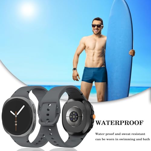 Image of VEMIGON Sport Band Compatible with Samsung Galaxy Watch 8 /8 Classic, No Gap One Click Soft Silicone Replacement Strap for Galaxy Watch 8 40mm 44mm /8 Classic 46mm