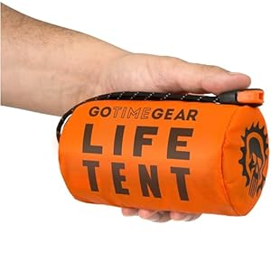 Go Time Gear Emergency Survival Life Tent – 2 Person Emergency Tent – Use As Survival Tent, Emergency Tube Tent, Survival Tarp – includes Survival Whistle & Paracord