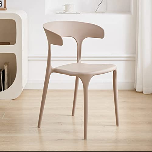 Hanaiette Modern Mid Century Premium Plastic Chair Curved Back Dining Chairs For Kitchen Garden Lounge Meeting Room 1PCS (Coffee)