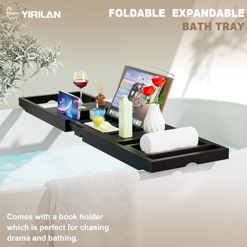 image for Yirilan Foldable Bathtub Caddy, Expandable Bath Tray, Unique House War