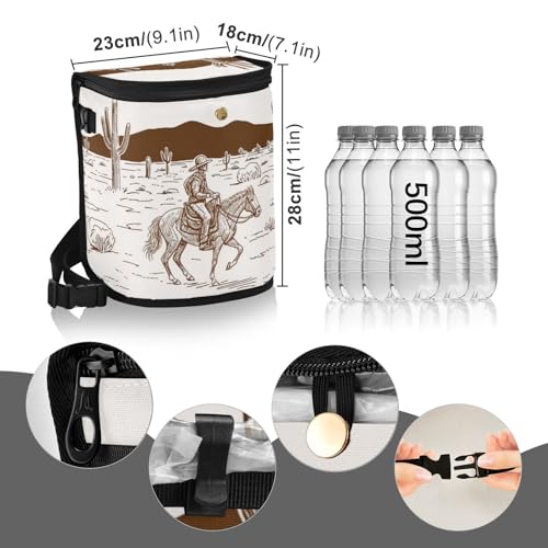 Image of Cowboy Car Trash Can with Lid Leak Proof Car Trash Bag Waterproof Car Garbage Can, Polyester Trash Bin Hanging for Minivan SUV Truck
