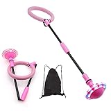 YADIMI Kinder Blinkender Springring,Faltbare Glühender Springender Ball ，Sport Jumping Ball für Kinder und Erwachsene (Rosa)