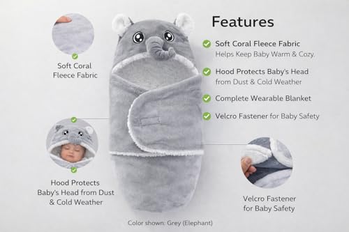 Image of BRANDONN Baby Blanket Newborn Combo Gift Pack of Swaddle Wrapper, 0-9 Months, Length 68 cm x Width 68 cm, Pack of 2 Pcs.