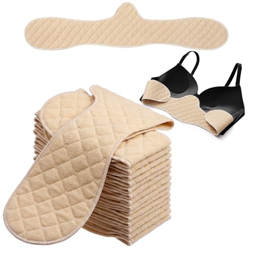 Image of Boyiee 16 Pcs Cotton Bra Liners 3 Layer Reusable Boob Towel Under Breast Sweat Absorber Pads for Woman