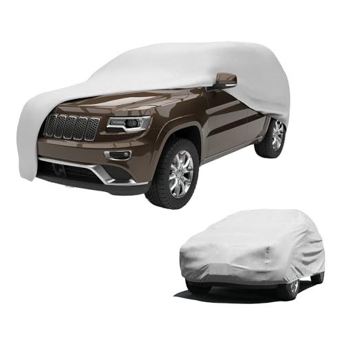 Budge Lite SUV Car Cover, Single-Layer Breathable Indoor Dust Proof Protection, Lightweight Non-Abrasive Fabric, Fits SUVs up to 229' L x 68' W x 67.5' H, Gray