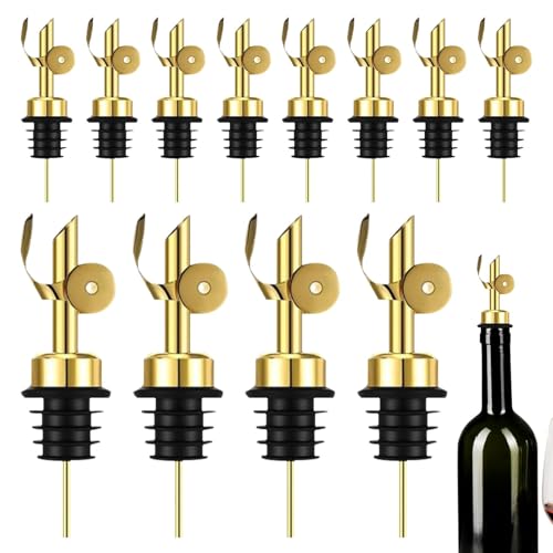 Pout de aceite de oliva: liquidación de licor de 12x, tope de vinagre de aceite de oliva de acero inoxidable | Dispensador de alcohol, salsa de ensalada, salsa de soja, elementos esenciales para la ba