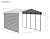 Arrow Carports Galvanized Steel Carport, with 1-Sided Enclosure, Compact Car Metal Carport Kit, 12' x 20' x 9', Charcoal