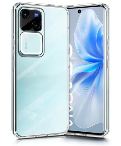 Image of NISHTECH for Vivo V30 5G (2024) Premium Transparent Hybrid Soft Slim Dust Proof Back Case Cover Silicone with Camera Protection
