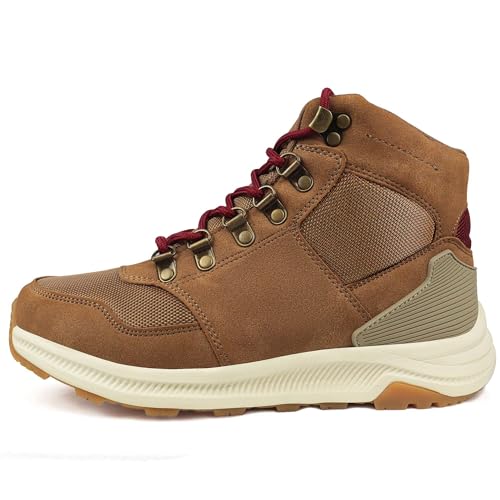 CC-Los Damen Winter-Snowboots wasserdicht Outdoor | 200g Velour-Futterisolierung | Leichtgewichtige MD+Gummi-Laufsohle | Braun Größe 38