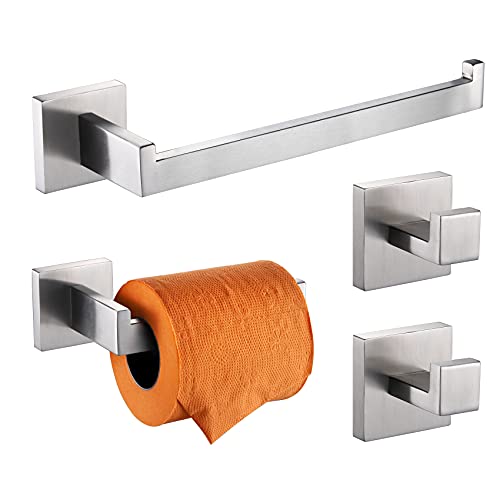 El Mejor Listado de Ganchos para batas de casa los más solicitados. 50 KOKOSIRI Juego de Accesorios de baño de 4 Piezas, Soporte para Papel higiénico, Anillo de Toalla, Gancho para Bata, Acero Inoxidable SUS304, Montaje en Pared, Acero Cepillado,...
