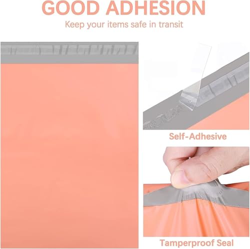 Image of Metronic Poly Mailers 12X15.5 500Pack, Strong Adhesive Shipping Envelopes for Clothing, Waterproof Shipping Bags for Small Businesses, Flexible Mailers Poly Bags, Packages Bags Peach Pink
