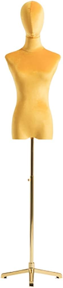 Colorful Fluff Dummy Dummy Golden Base Window Display Prop Clothing Store Women Model Solid Wood arm (E)