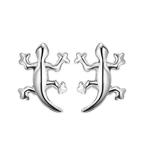 Silver Bearded Dragon Lizard Reptile Punk Earrings Vintage Jewelry Accessories Nice Cool Animal Stud Earrings For Women Men Jewelry