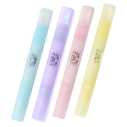 AEKZOX Lápiz Corrector Esmalte de Uñas 4 Piezas con 9 Puntas de Recambio Quitaesmalte de Precisión Herramienta para Manicura y Pedicura para Limpiar Bordes y Cutículas