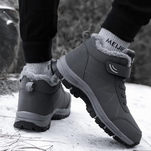 Winter Work Boots for Men,Casual Comfortable Fur Lined Winter Hiking Sneakers for Men,Lightweight Cold-Weather Warm Snow Boots for Men,Slip Resistant3