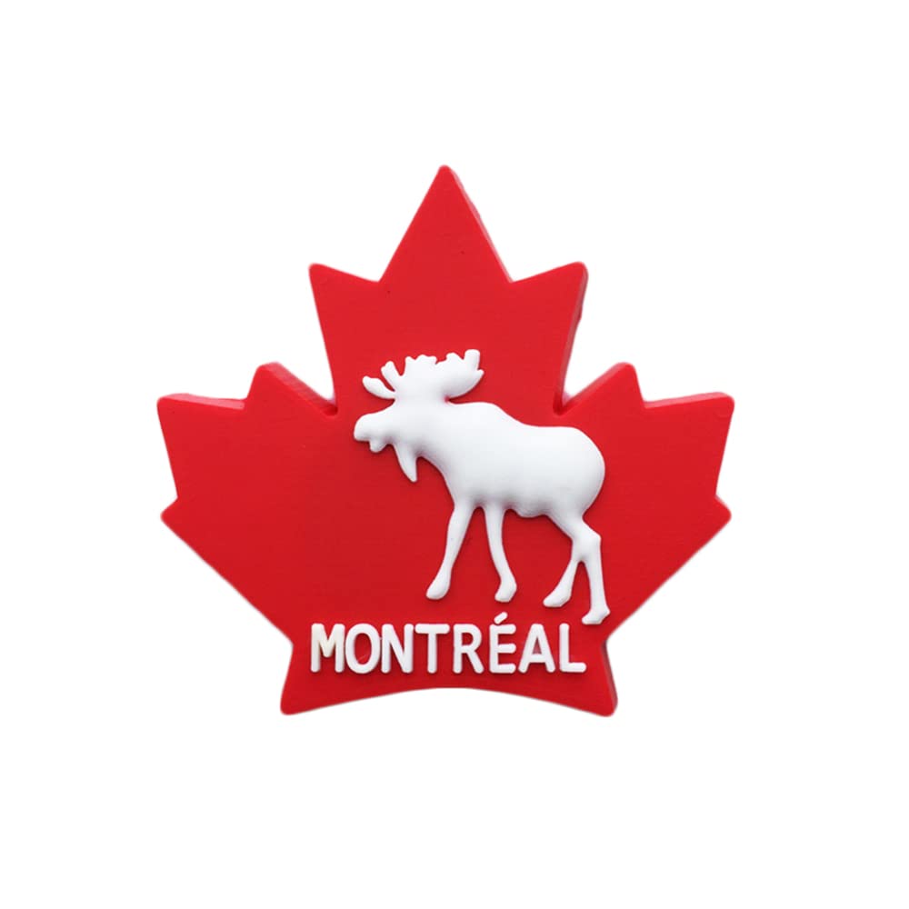 Wedarego Montreal Canada 3D Maple Leaf Fridge Magnet Souvenir Gift,Handmade Pvc Home & Kitchen Decoration Montreal Refrigerator Magnet Collection