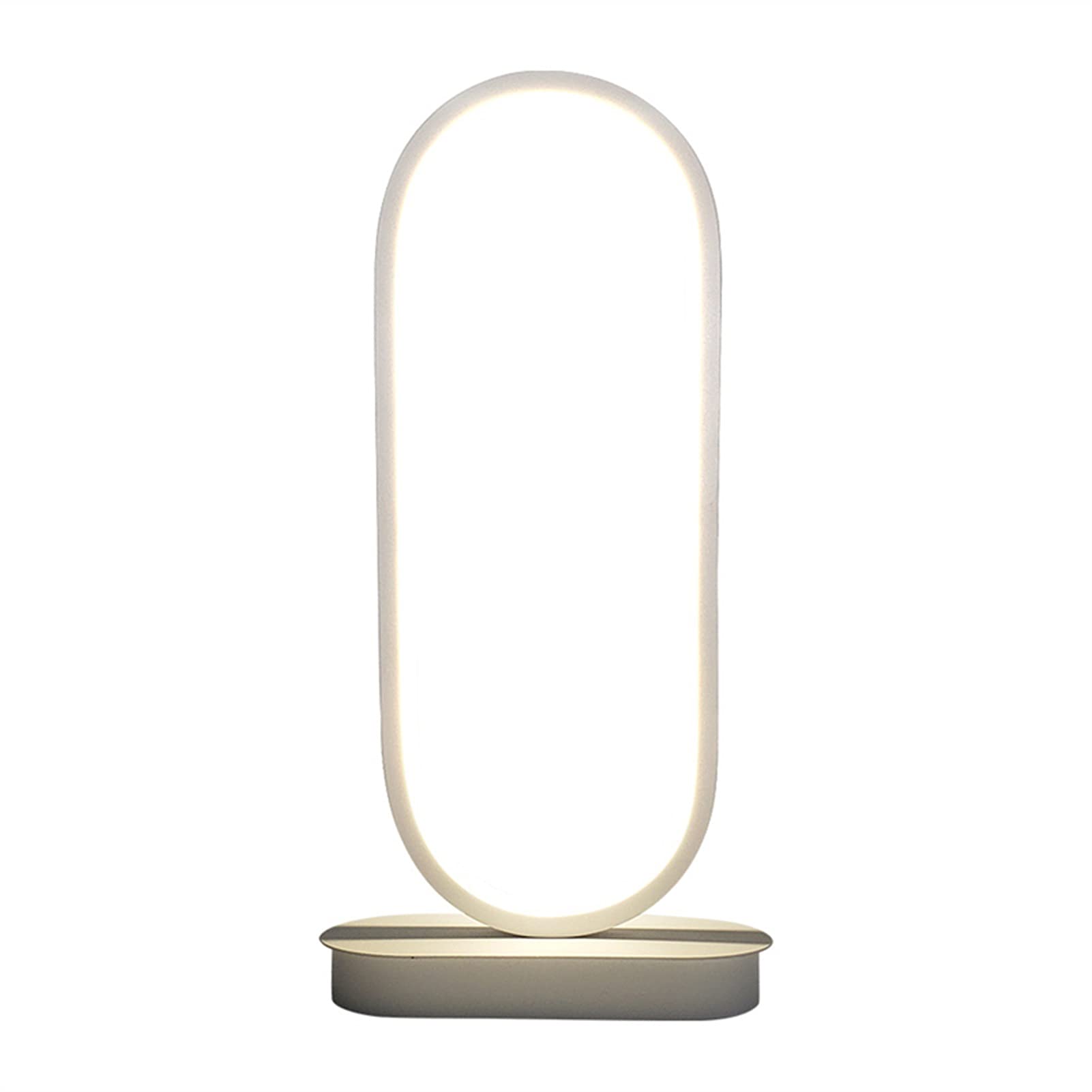 Reading Light, Nordic Oval LED Table Lamp Dimmable Bedroom Bedside Night Light(A,Warm White)