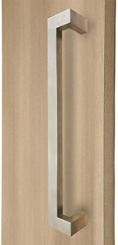 Strongar Rectangular Offset Door Handle pulls / 13.5" Length / 12" mounting Hole Distance / Commercial /Residential / 316 Exterior Grade Stainless Steel Door Push Pull Handle / Brushed Satin Finish