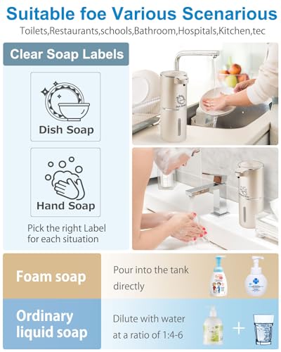 Gotofine Automatic Foaming Soap Dispenser,4-Level Adjustable Foam thumb #5