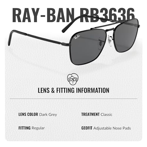 Image of Ray-Ban RB3636 NEW CARAVAN Square Shape Sunglasses for Men & Women with Official Eyewear Kit