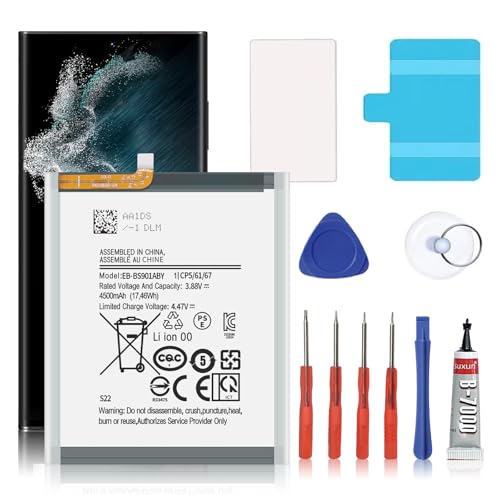 Soseieiu Galaxy S22 Battery 4500 mAh EB-BS901ABY Replacement Battery for S22 5G SM-S901 SM-S901U with Adhesive Tape Tool Repair Kit