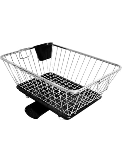 Image of Dish Drainer Basket for Kitchen | Utensil Stand for Kitchen | Dish Drying Rack with Drainer Bartan Stand Dish Rack with - 360 Degree Rotation Dish Drainer (Stainless Steel)