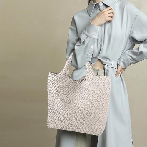 Image of JINMANXUE Fashion Woven Bag Shopper Bag Travel Handbags and Purses Women Tote Bag Large Capacity Shoulder Bags