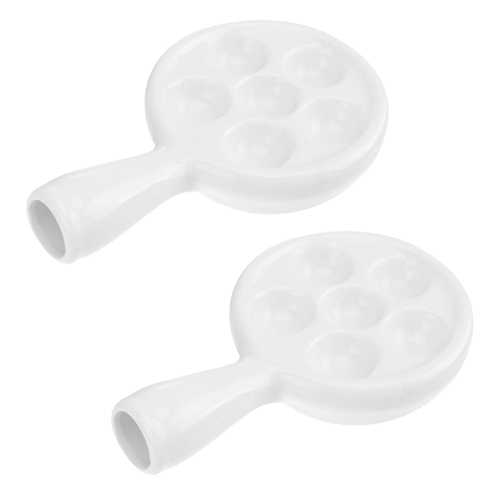 Plat escargot céramique blanche SUPVOX lot de 2 assiettes compartiments pour restaurant