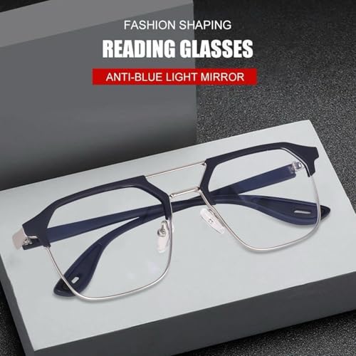Image of GYNK Premium Square Computer Glasses for Men and Women, Anti-Fatigue Blue Light Blocking Eyewear for Digital Screen Protection