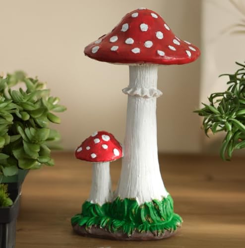 KARLOR Groß Pilz Figur Garten Deko Rote Fliegenpilz Skulpturen mit...