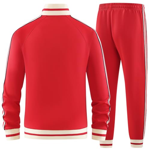 Men Tracksuits 2 Piece Outfits Long Sleeve Full Zip Sports Set Stand Up Collar Jackets and Pants Running Sweatsuit2