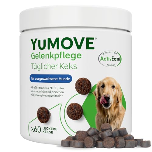 YuMOVE Grünlippmuschel Hund 60 Kausnacks für Ältere Hunde 8+ Jahre - Dreifachwirkung 150mg Patent Angemeldet ActivEase Komplex Jeder Kausnack + Fischöl - Hochwertiger gelenk- & knochenschutz & Pflege