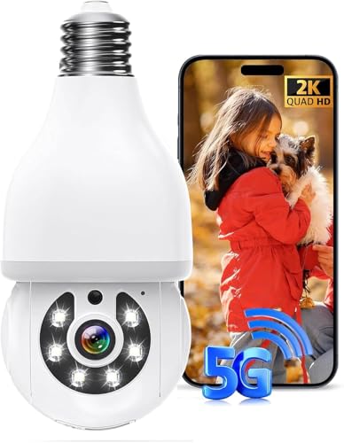Image of DYPCO Smart Light Bulb Home Security 2K 5GHz WiFi Indoor (2.4GHz Only)