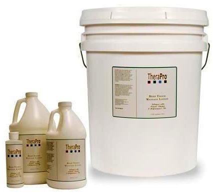 TheraPro Deep Tissue Massage Lotion 1/2 Gallon - Unscented - Sweet Almond & Grapeseed Oil - Non-Greasy Smooth Glide - Quick Absorbing - No Residue - Cleans from Sheets