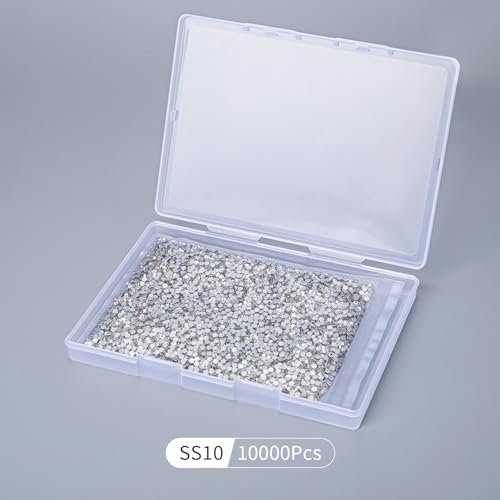 Image of 10000PCS Clear Rhinestones Bulk, Flat Back Crystal Glass Stone Round Gems,SS16, 3.8-4.0mm