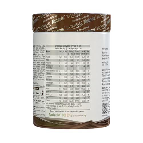 Image of Nutrela Kids Protein Powder - 400g, Chocolate Flavour | Helps in Memory and Brain Development | Improve Muscle Mass, Bone and Teeth Strength | Ideal for 4 to 15 Years | Pack of 3