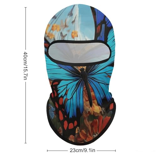 Máscara facial de pasamontaña con diseño de mariposa grande para hombre y mujer, protección solar, transpirable, cubre todo el cráneo para senderismo, ciclismo, correr, conducir miniatura 2