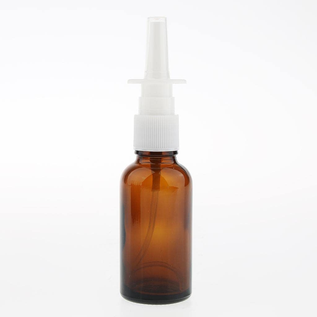 jojomis Lot de 10 vaporisateurs nasaux en verre de 30 ml, vide/rechargeable/réutilisable pour nettoyer la poussière dans le nez – 3,2 x 12,4 cm, marron
