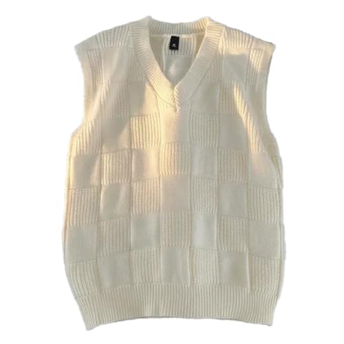 Men'S Retro Knitted Vest Fall Winter Loose Vest V-Neck Pullover Sleeveless Knitwear2