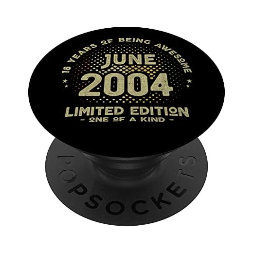 Regalo 18 años Cumpleaños Chico Chica - Junio 2004 PopSockets PopGrip Intercambiable