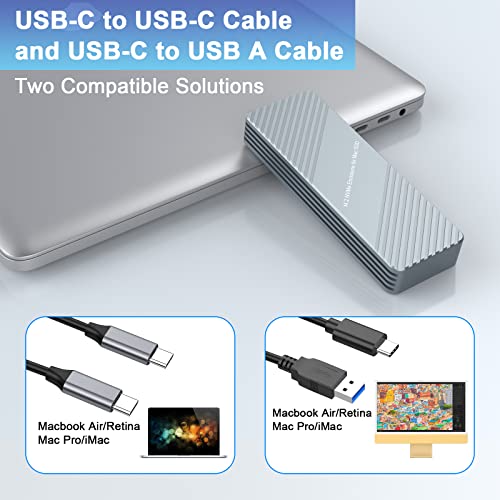 Image of USB C 3.2 MacBook SSD Enclosure for 12+16 PIN Air /Pro, Aluminum M.2 NVMe Adapter Support MacBook, Mac Pro, iMac from 2013 to 2017